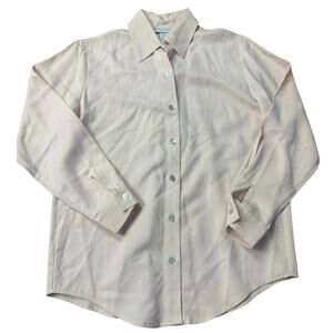 Soft Surroundings XS Petite Pink Button Front Long Sleeve Blouse Lyocell